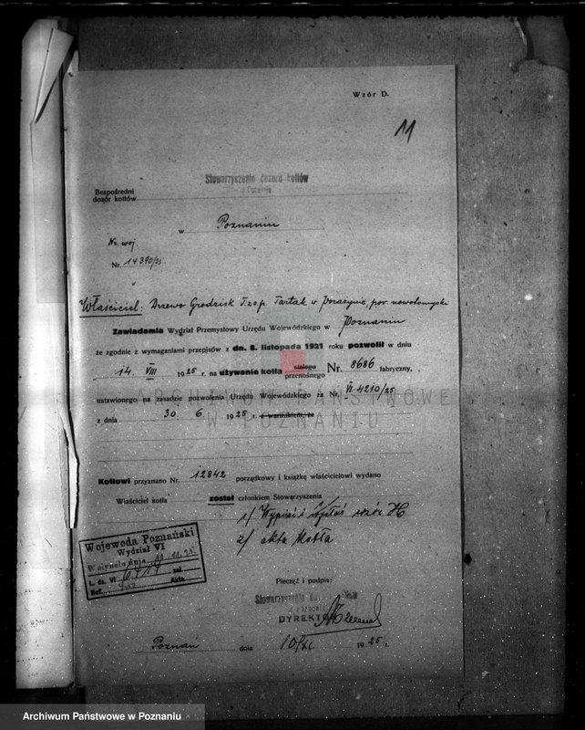 Obraz 15 z jednostki "Tartak parowy w Porażynie, pow. nowotomyski nr woj. kotła 5828"