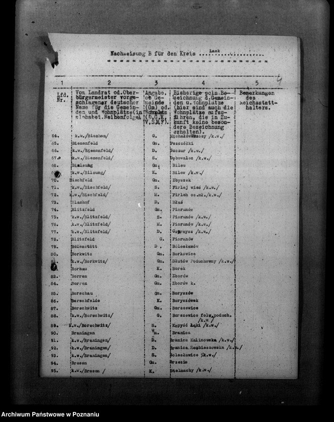 Obraz 8 z jednostki "Anderungen der Ortsnamen im Kreis Lask"