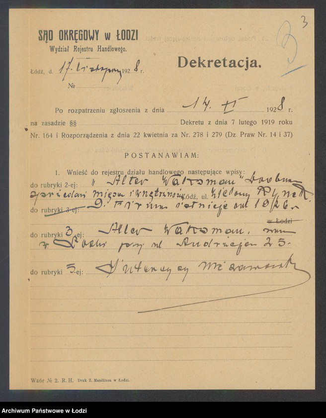 Obraz 5 z jednostki "Alter Waksman – sprzedaż mięsa i wnętrzności"