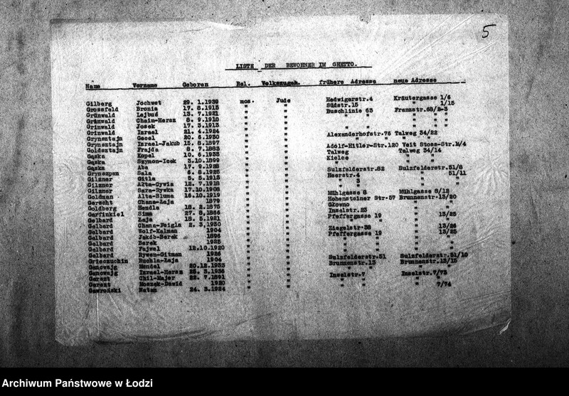 Obraz 8 z jednostki "[Alfabetyczny spis mieszkańców getta. Litery G i H]"