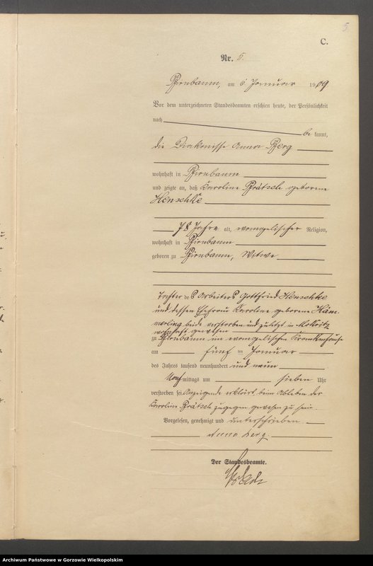 Obraz 7 z jednostki "Sterbe - Haupt - Register"