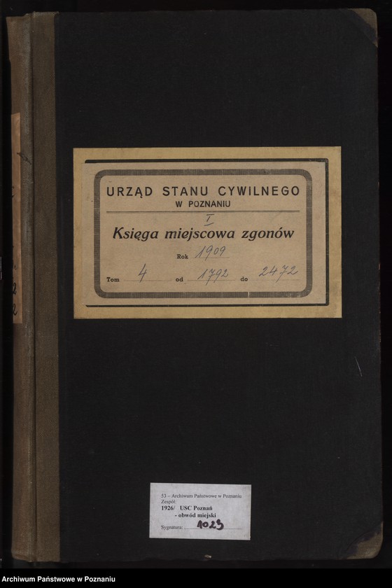 Obraz 1 z jednostki "Księga miejscowa zgonów tom IV [Rejestr główny zgonów]"