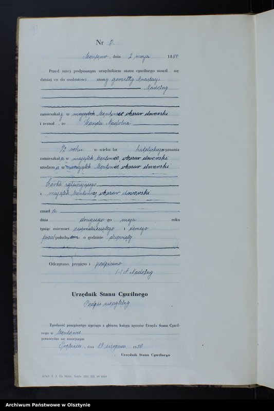 image.from.unit.number "Księga zgonów Nr 1 - 38,1 - 42,1 - 45 i 1 - 62 /brak lat 1890 - 1895/ /przepisana w języku polskim z oryginału niemieckiego w dniach16.07.-22.08.1950"