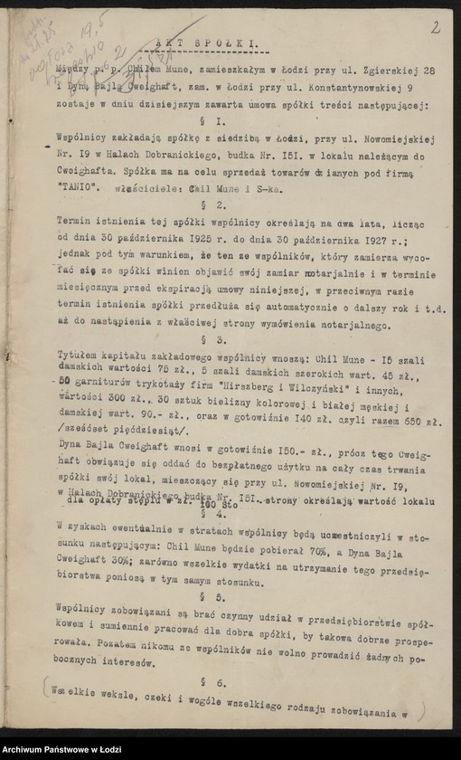 Obraz 4 z jednostki ""Tanio" wł. Chil Mune i S-ka- sprzedaż towarów dzianych"