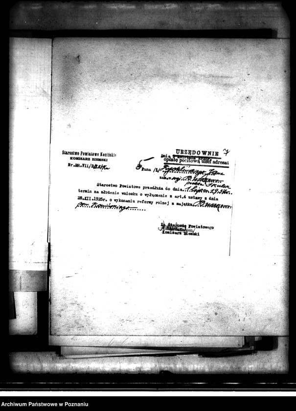 image.from.unit.number "Wyłączenie z art.. 4 ustawy o wykonaniu reformy rolnej z majątku Buszkowo powiatu konińskiego"