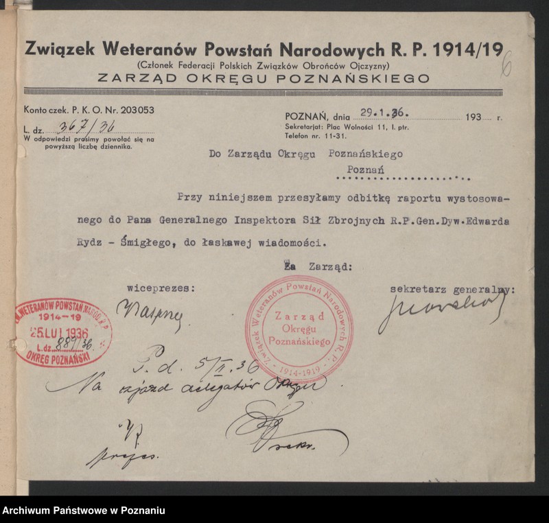 Obraz 9 z jednostki "I. Walny Zjazd Delegatów Okręgu Poznańskiego Związku Weteranów Powstań Narodowych 1.III.1936 r."