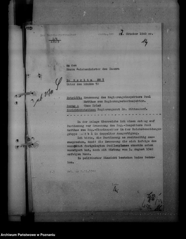 Obraz 18 z jednostki "Ernennungen und Versetzung der Angestellten"