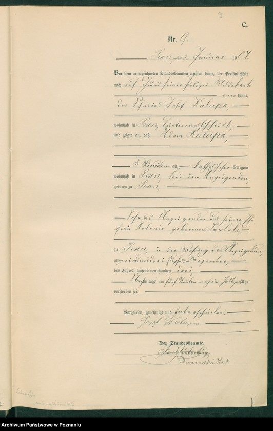 Obraz 11 z jednostki "Księga miejscowa zgonów tom I"