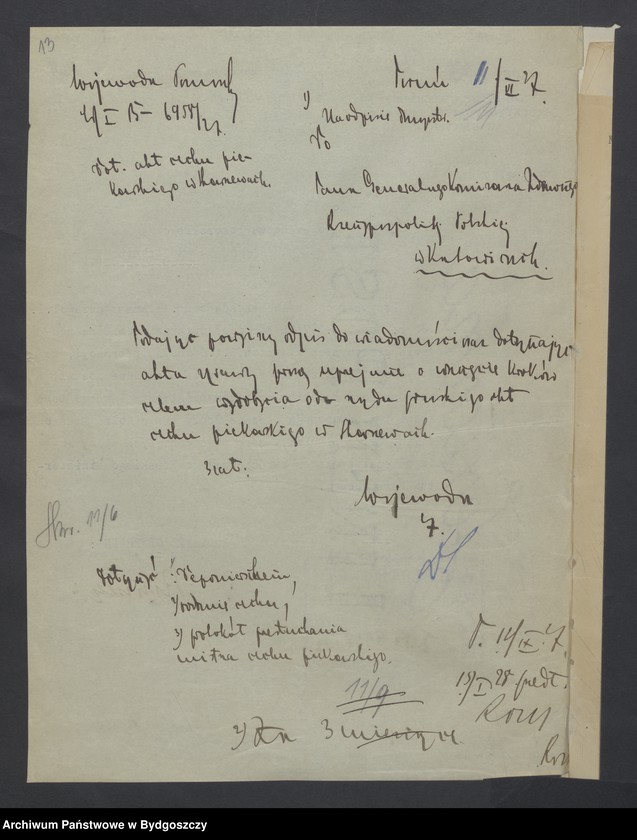image.from.unit.number "Akta dotyczące układu z Niemcami w sprawie przekazywania akt [Układ polsko - niemiecki z dnia 22.12. 1926 r. o wydaniu akt]"