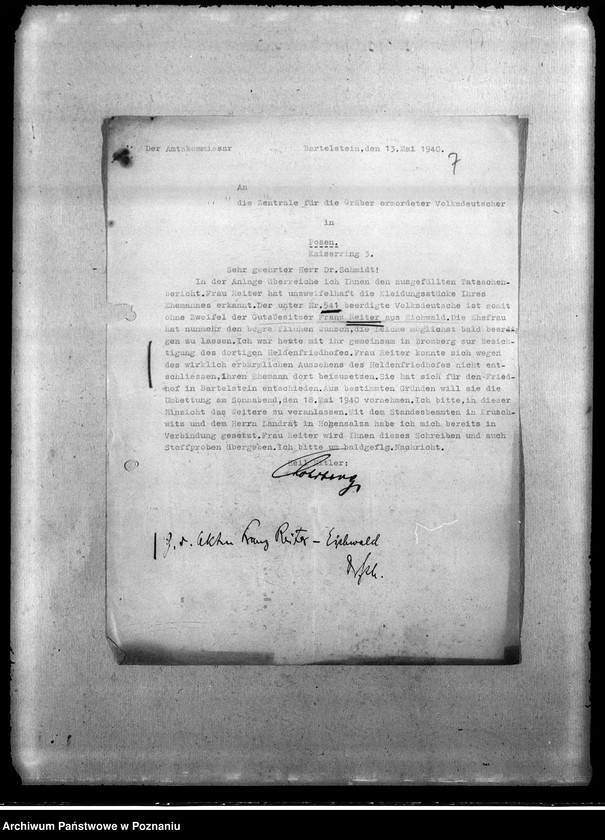 Obraz 12 z jednostki "Korespondencja w sprawie miejscowych Niemców ze Śląska, Wielkopolski i Poznania, którzy zginęli w 1939 roku"