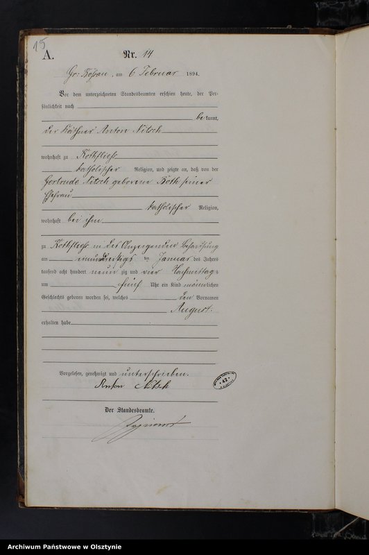 image.from.unit.number "Geburts-Haupt-Register Nr 1 - 98"