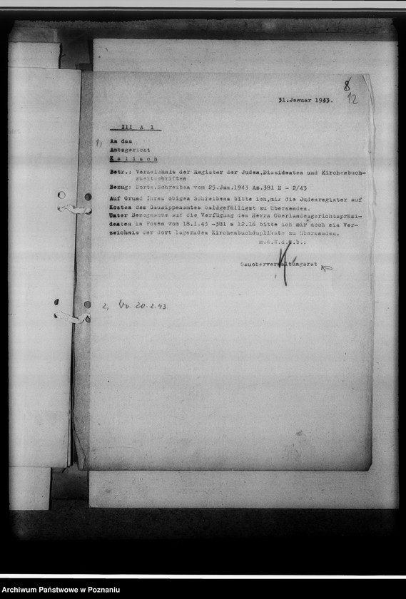 Obraz 16 z jednostki "Register der Juden, Dissidenten und Kirchenbuchduplikate [powiat kaliski]"