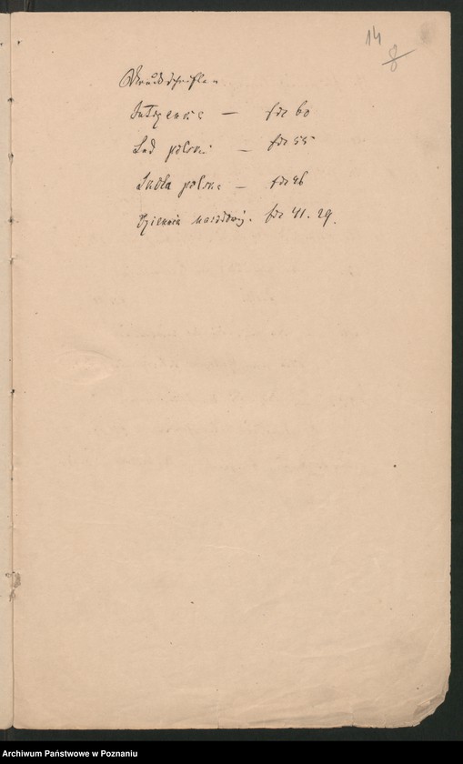 Obraz 17 z jednostki "A. betr. verschiedene Nachrichten und Verzeichnisse über polnische Emigranten"