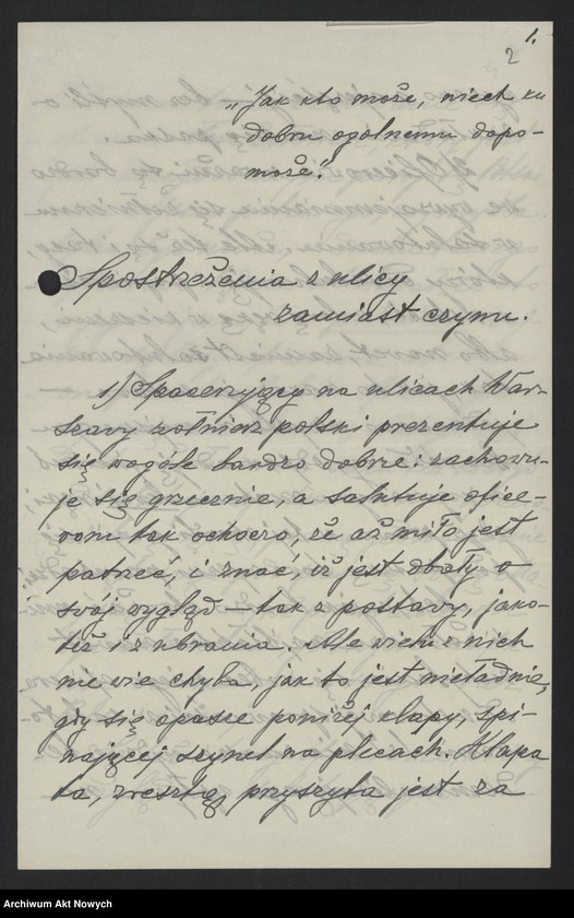 image.from.unit.number "Skargi na nadużycia gospodarcze, nędzę, paskarstwo, uwagi o zachowaniu się żołnierzy na ulicy. Korespondencja, wycinek prasowy"