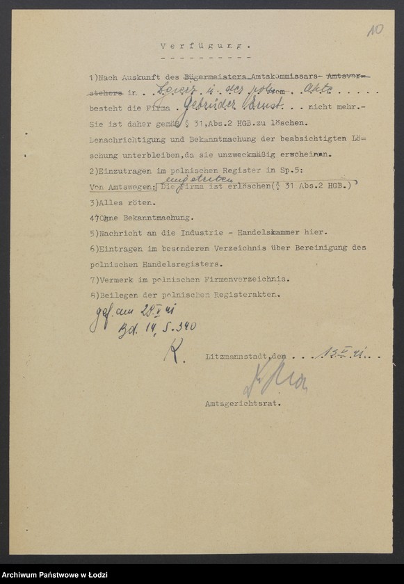 Obraz 12 z jednostki "Bracia Ernst - fabrykacja i sprzedaż wyrobów wełnianych"