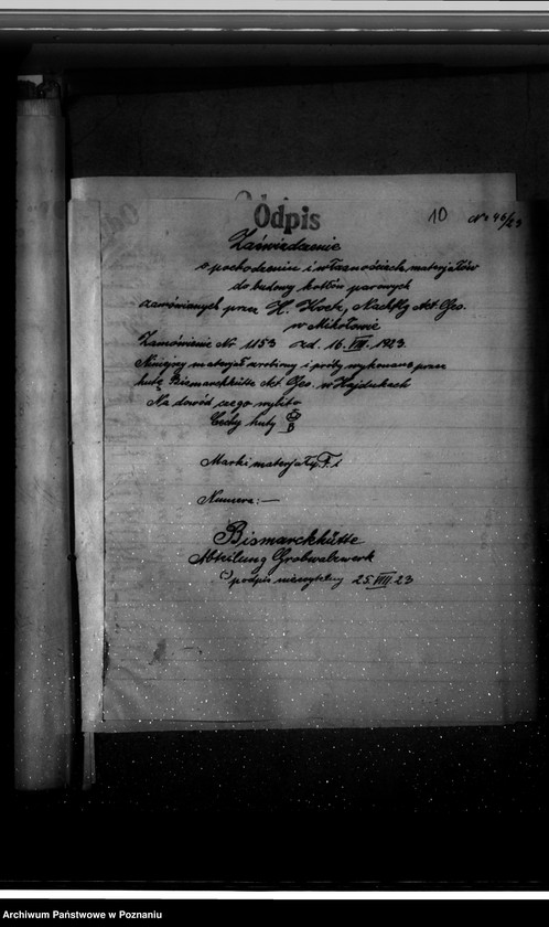 image.from.unit.number "Młyn parowy Hermannmuehlen Towarzystwo Akcyjne W Poznaniu nr woj. 183"