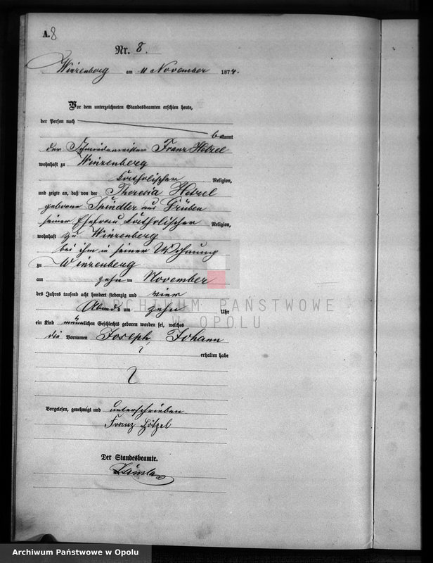 image.from.unit.number "Geburts-Haupt-Register für des Standes Amt Winzenberg 1874"