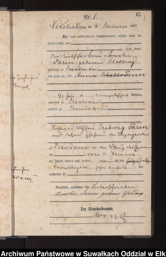 image.from.unit.number "Sterbe-Haupt-Register des Königlichen Preussischen Standes-Amtes Nikolaiken Kreis Sensburg"