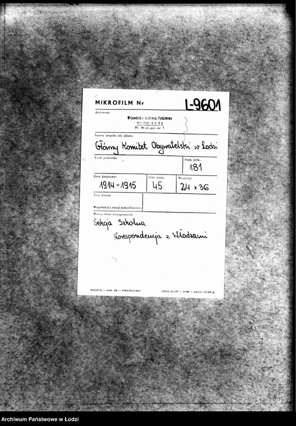 Obraz 2 z jednostki "Korespondencja z władzami 27 listów Sekcji Szkolnej z Prezydium Policji"