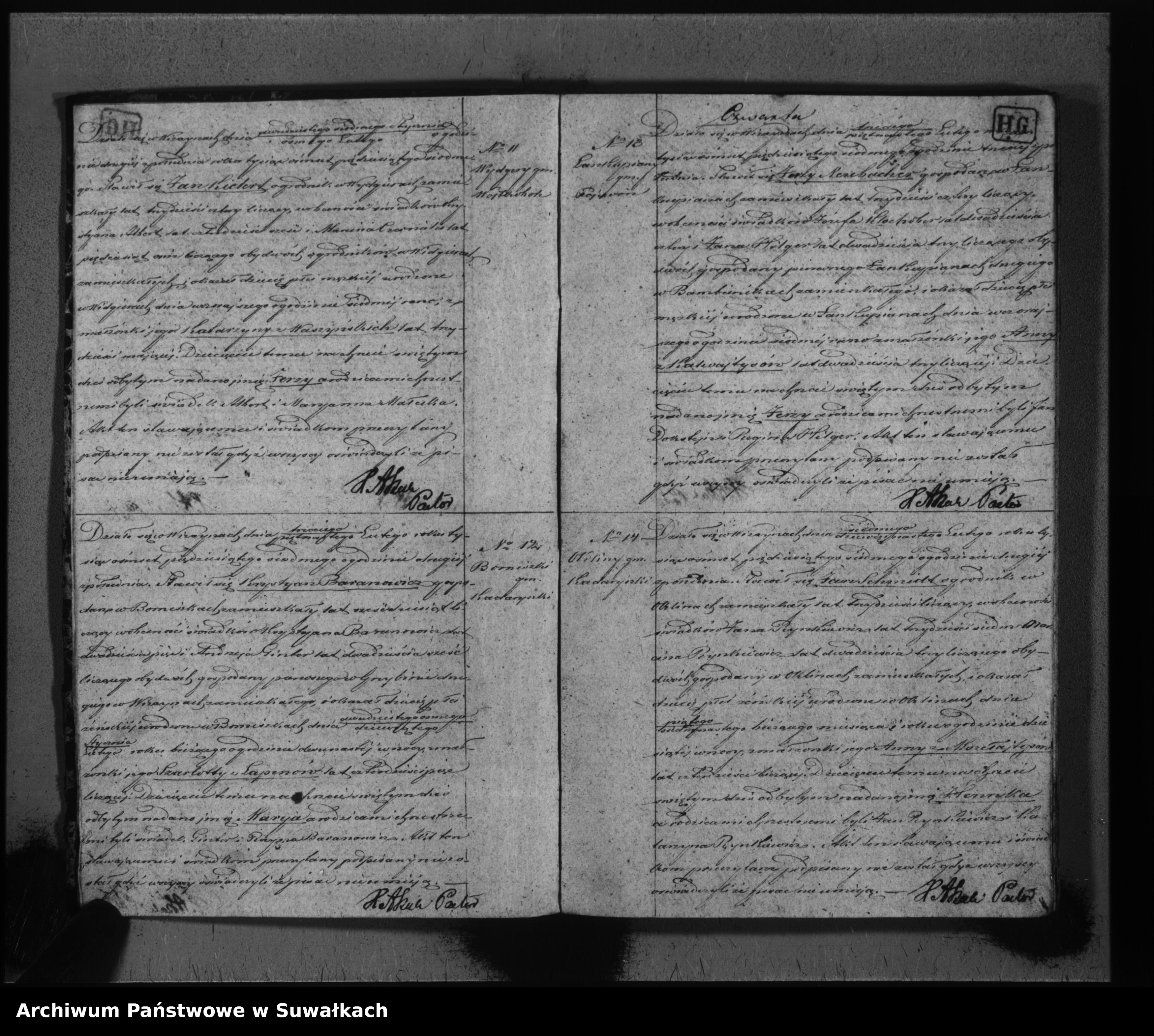Skan z jednostki: Duplikat do zapisywania aktów urodzeń, małżeństw i zeyść w parafii ewangelickej Wiżajny za rok 1857