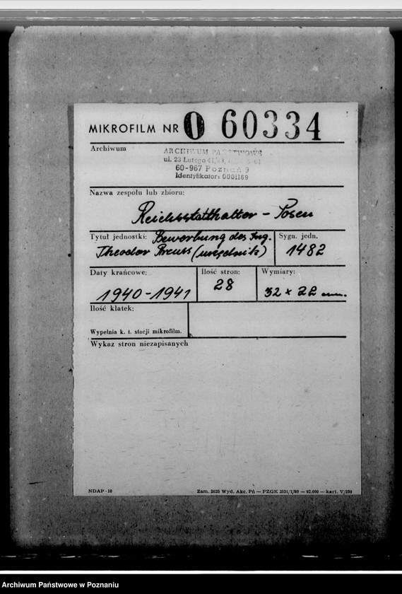 Obraz 2 z jednostki "Bewerbung des Ing. Theodor Preuss - urzędnik"