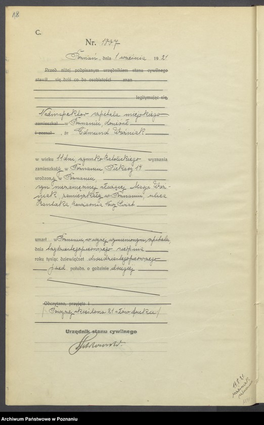 Obraz 20 z jednostki "Księga miejscowa zgonów tom IV [Rejestr główny zgonów]"