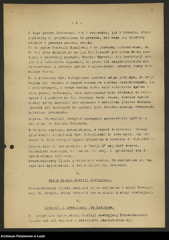 Obraz 8 z jednostki "Związek Zrzeszeń Prywatnego Przemysłu Włókienniczego; protokół z Walnego Zjazdu Delegatów, sprawozdanie [z działalności, wykaz przedsiębiorstw]"