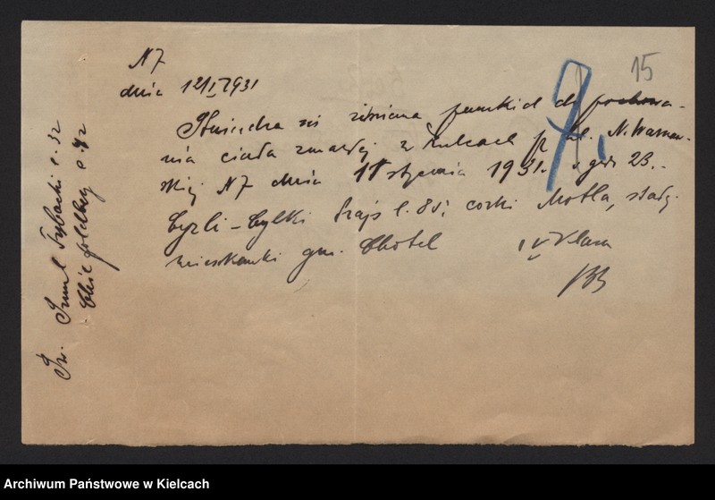 image.from.unit.number "Załączniki do akt zgonu Okręgu Bożniczego Kielce za rok 1931"