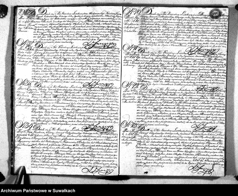 image.from.unit.number "Księga Duplikat Urodzonych Umarłych i Zaślubionych Parafii Liszkowskiey w Obwodzie Seyneńskim Guberni Augustowskiey na Rok 1843"