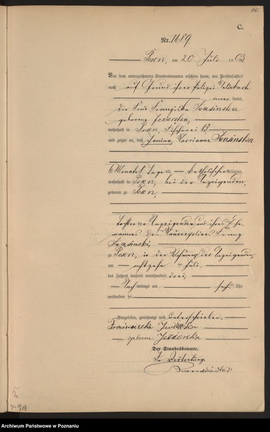 Obraz 18 z jednostki "Księga zgonów tom IV"