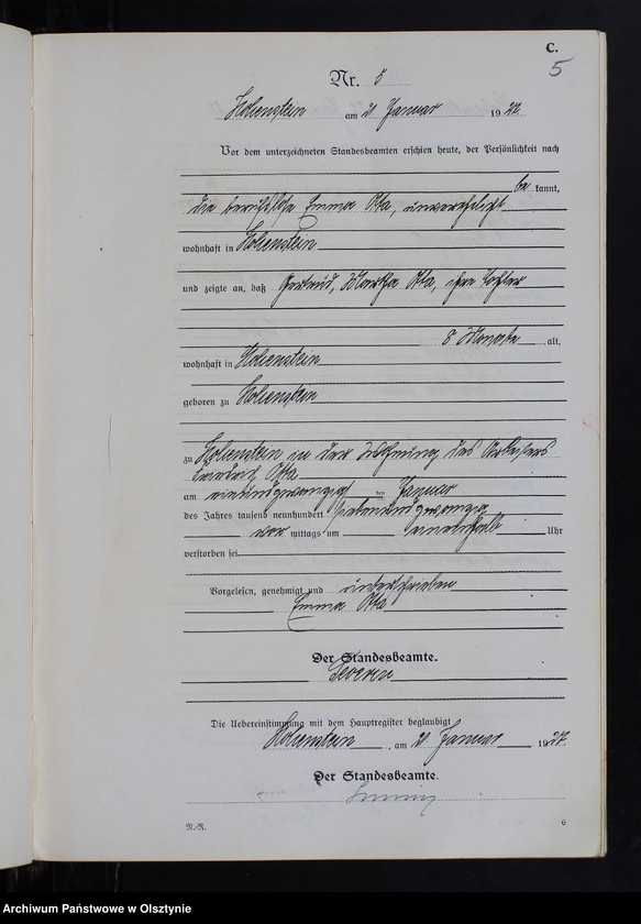 image.from.unit.number "Sterbe-Neben-Register Nr 1 - 116"