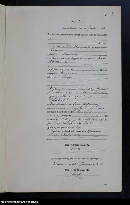 Obraz 5 z jednostki "Sterbe-Haupt-Register Nr 1 - 40"