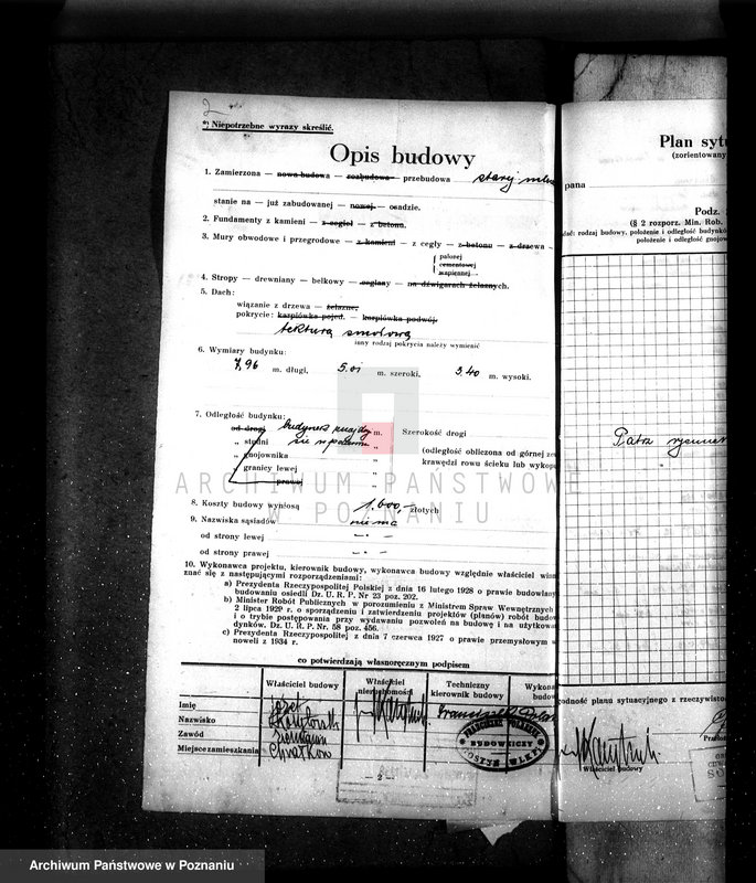 Obraz 6 z jednostki "/Zatwierdzenie projektu przebudowy i urządzenia mleczarni mechanicznej w majątku Chwałkowo własność J. Korytowski/"