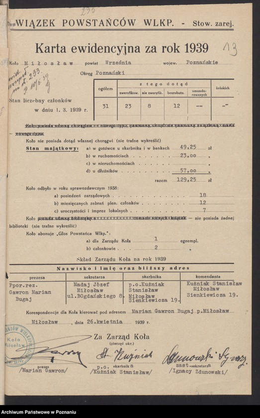 Obraz 18 z jednostki "Miłosław, powiat Września - akta koła."
