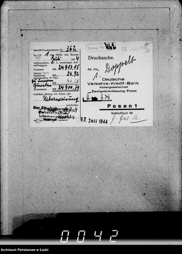 Obraz 20 z jednostki "Deutsche Verkehrs Kredit-Bank Posen."
