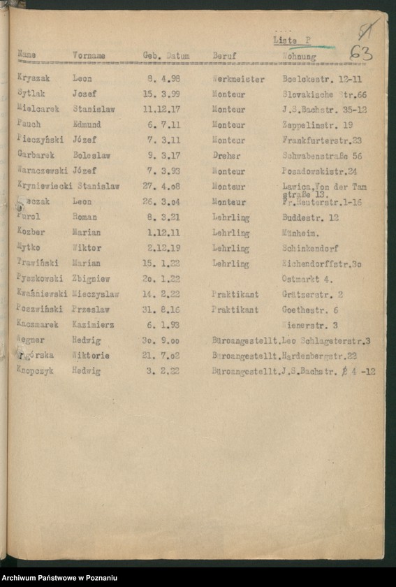 Obraz 6 z kolekcji "Znani w dokumentacji Centrali Przesiedleńczej w Poznaniu111"