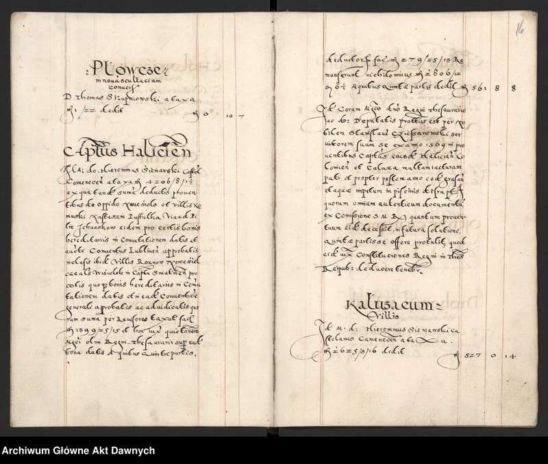 image.from.unit.number "Sumariusz pieniędzy i rejestr retenty piątej części z dochodów dóbr stołowych z terenów całej Rzeczpospolitej."