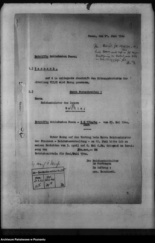 Obraz 13 z jednostki "Finansowanie przebudowy zamku w Poznaniu"