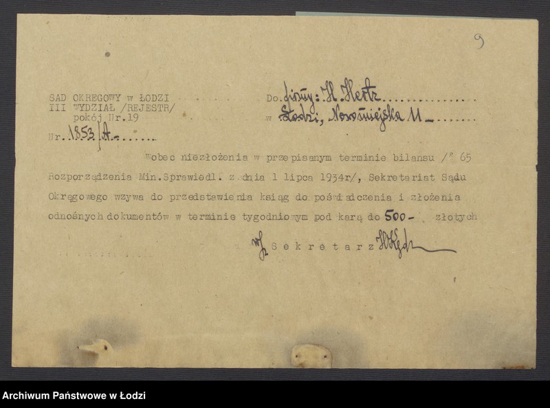 Obraz 11 z jednostki "Herszel Hertz- skład manufaktury"