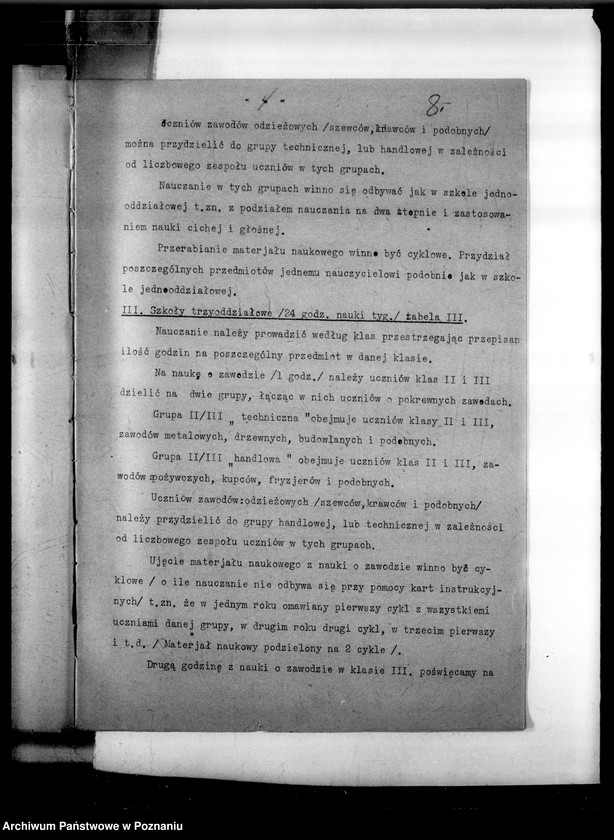 Obraz 11 z jednostki "Programy nauczania różnych szkół zawodowych: 1) Szkoła Handlowa w Brodnicy, 2) Średnia Szkoła Zawodowa w Bydgoszczy, 3) Miejska Szkoła Przemysłowo-Handlowa - Gniezno, 4) Żeńska Szkoła Zawodowo-Gospodarcza - Grudziądz, 5) Państwowa Szkoła Przemysłowo-Handlowa Żeńska w Lesznie, 6) Prywatne Seminarium Nauczycielek Gosp. SS Urszulanek w Lubocześnicy, 7) Państwowa Szkoła Handlowa i Przemysłowa Żeńska w Poznaniu, 8) Szkoła Handlowa Izby Przemysłowo-Handlowej w Tczewie, 9) Państwowa Szkoła Zawodowa Żeńska w Toruniu"