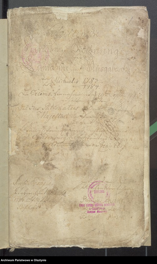image.from.unit.number "Kobultische Kirchen-Rechnung über Einnahme und Ausgabe Geld"