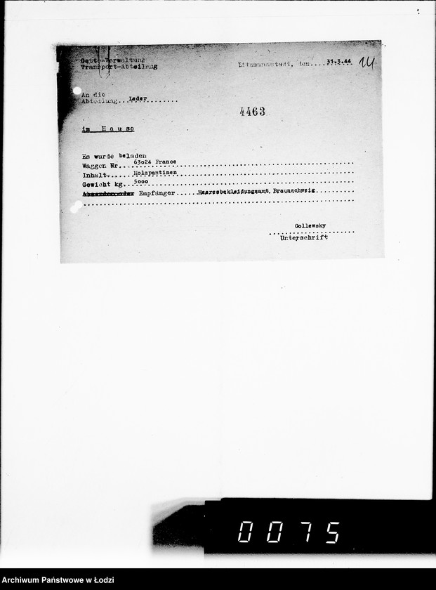 Obraz 18 z jednostki "63 III Produktionsaufgabe Gemeinschaft. Schuhe, Arbeitsauftrag 1190, Auslieferung"