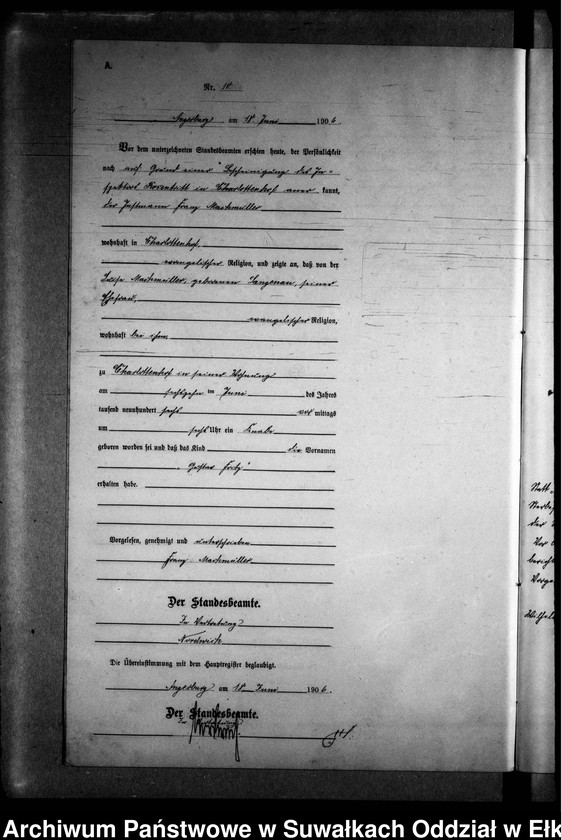 image.from.unit.number "Geburts-Neben-Register des Preussischen Standes-Amtes Gr. Strengeln Kreis Angerburg"