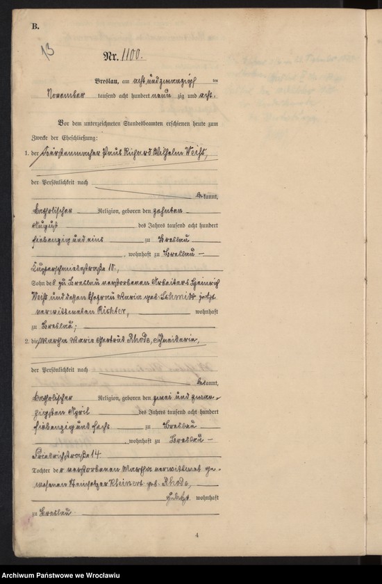 image.from.unit.number "Heiraths-Haupt-Register Breslau I 1898 Band 7"