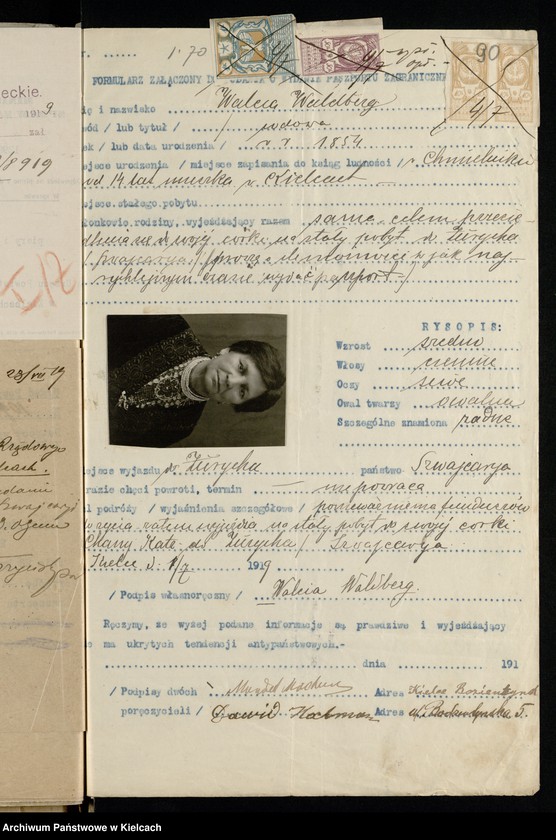 Obraz 12 z kolekcji "Wnioski o paszporty zagraniczne rok 1919111"