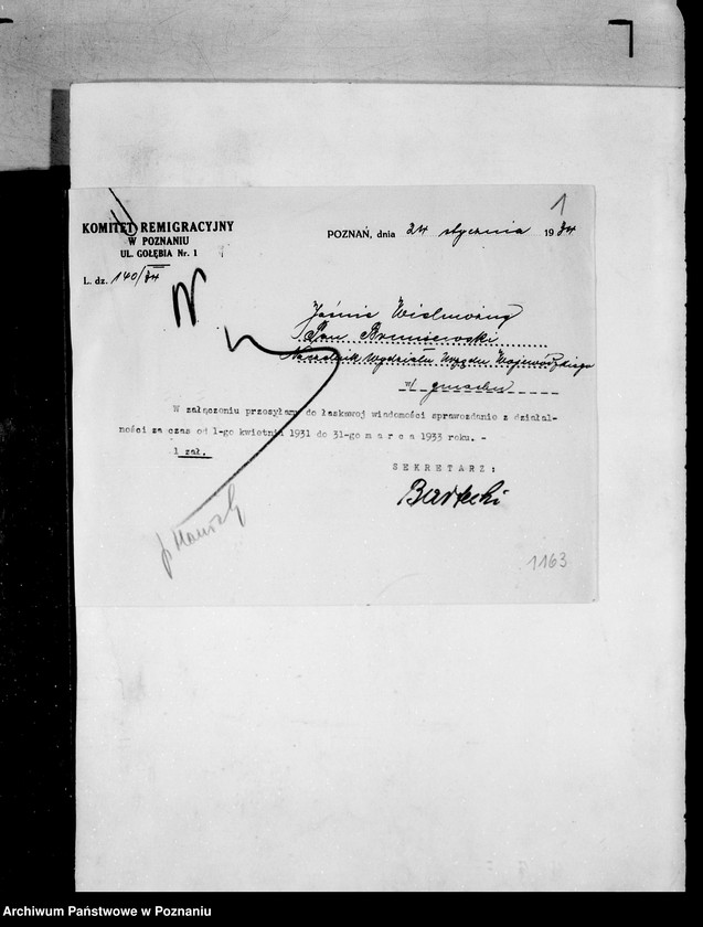 Obraz 5 z jednostki "Komitet Reemigracyjny w Poznaniu"