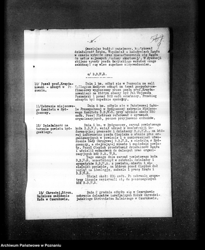 Obraz 13 z jednostki "Sprawozdania sytuacyjne tygodniowe za czas od 30 listopada do 27 grudnia 1928 r."