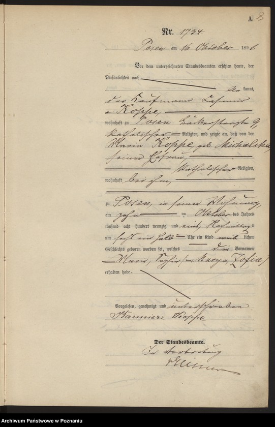 Obraz 11 z jednostki "Księga urodzeń t. V"