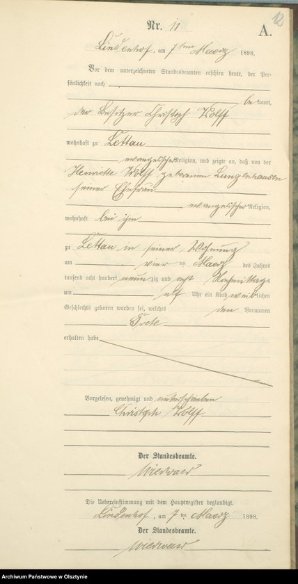 image.from.unit.number "Geburts-Neben-Register Nr 1 - 24 /Fragment księgi/"