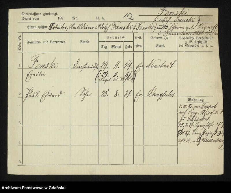 image.from.unit.number "Karty meldunkowe: Fenski - Ferski"